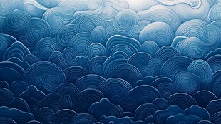 蓝色海浪纹理插画背景