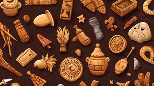 多样木质工艺品集合展示