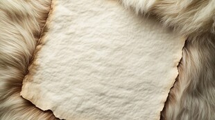 兽皮上的古朴泛黄纸张