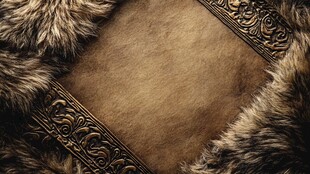 复古毛皮与雕花边框背景