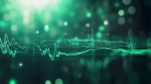 科技感绿色动态数据波形图