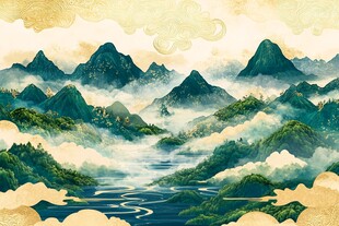 水墨山水间的诗意画卷