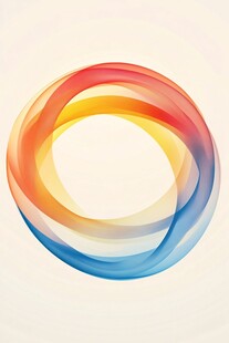 彩色渐变环形抽象艺术图案