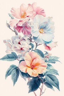 缤纷花卉插画 柔美浪漫风情