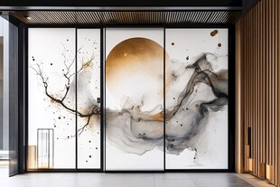 中式水墨风屏风艺术之美