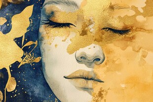 梦幻金彩女子抽象艺术画像