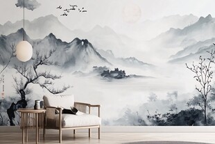 中式水墨风客厅装饰意境图