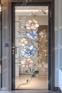 花卉玻璃门尽显优雅气质