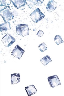 冰块散落画面清新感十足