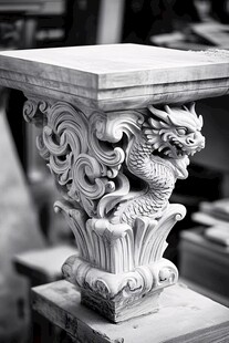 中式龙纹精美石雕柱础