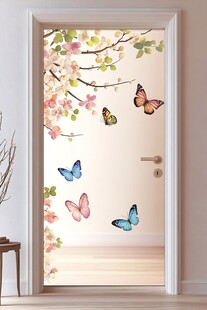 蝶舞繁花门贴装饰图