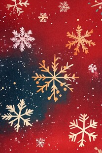 红色背景上的精美雪花图案