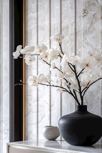 素雅白兰花瓶装饰摆件