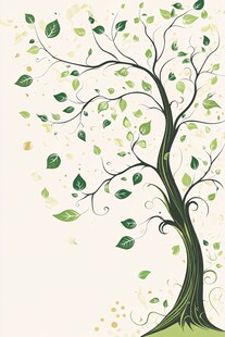 梦幻绿植插画树