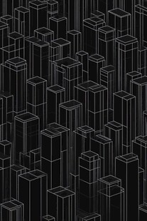 黑色几何立方体抽象图案