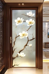 玉兰花玻璃门 中式雅致风