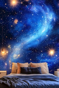 梦幻星空卧室背景墙