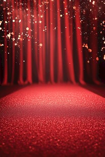 梦幻红幕舞台闪光背景