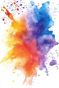 彩色水彩泼墨艺术图案