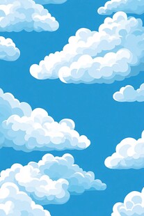 蓝天白云卡通背景图案