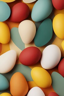 多彩彩蛋排列的视觉盛宴