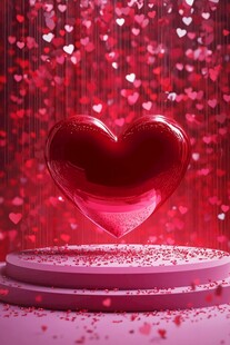 爱心悬浮浪漫场景