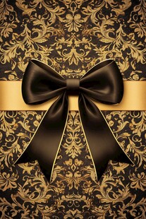 黑金蝴蝶结花纹背景图