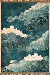 中式古典云海纹理图案