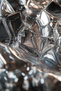 金属质感褶皱箔片特写