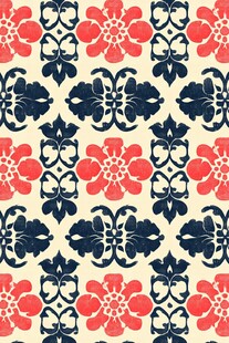 复古花卉几何图案背景