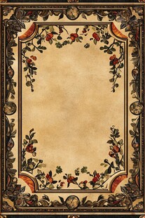 复古花卉边框装饰图案