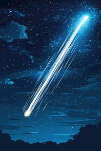 夜空中闪耀的梦幻流星