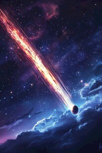 流星划破夜空的梦幻景象