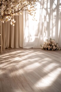 梦幻温馨的室内花卉光影场景