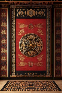 中式古典刺绣装饰挂毯