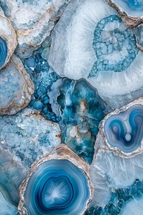 蓝晶玛瑙切片纹理特写