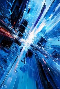 科技感未来城市炫光图景