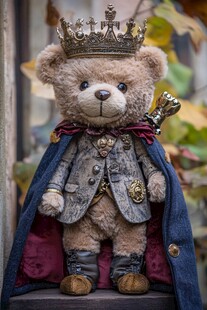 泰迪熊扮国王造型超可爱