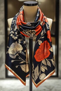花卉图案时尚女士丝巾