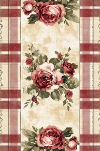 复古玫瑰格子花纹图案