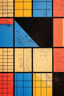 多彩几何拼接抽象艺术图