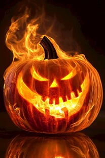 火焰中的恐怖南瓜灯