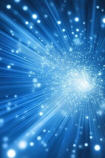 蓝色炫光放射星空背景图