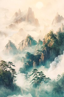 云海山峦间的壮美日出