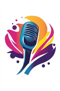 动感麦克风 多彩音乐符号