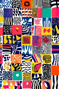 几何图案拼接多彩艺术背景