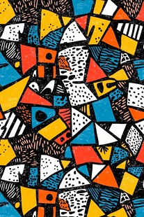 几何抽象图案彩色拼接