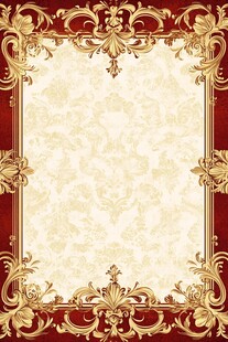 欧式古典金色花纹边框背景