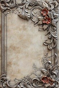 复古雕花装饰相框背景图