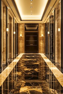 奢华大理石装饰的高端走廊